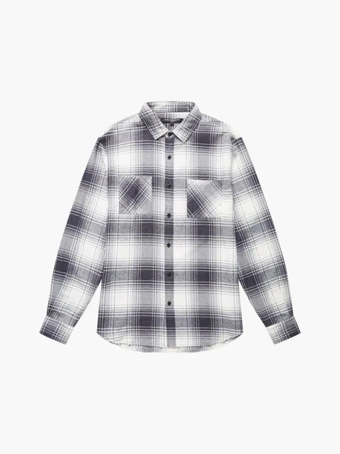 French Connection Two Pocket Flannel Shirt Black Check Men Shirts
