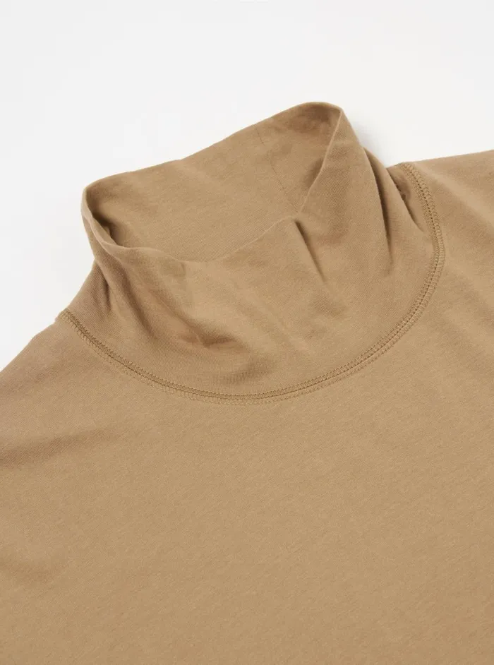 Funnel Neck Tee In Sand Single Jersey Men Universal Works Tees