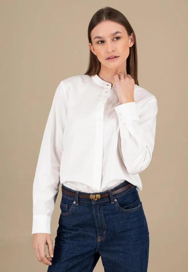 FYNCHHATTON Blouse Made Of Soft Cotton White Women Blouses