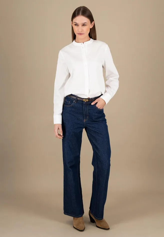 FYNCHHATTON Blouse Made Of Soft Cotton White Women Blouses