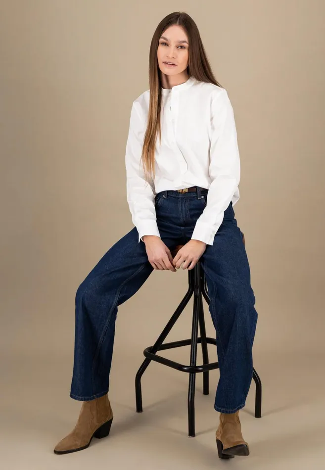 FYNCHHATTON Blouse Made Of Soft Cotton White Women Blouses