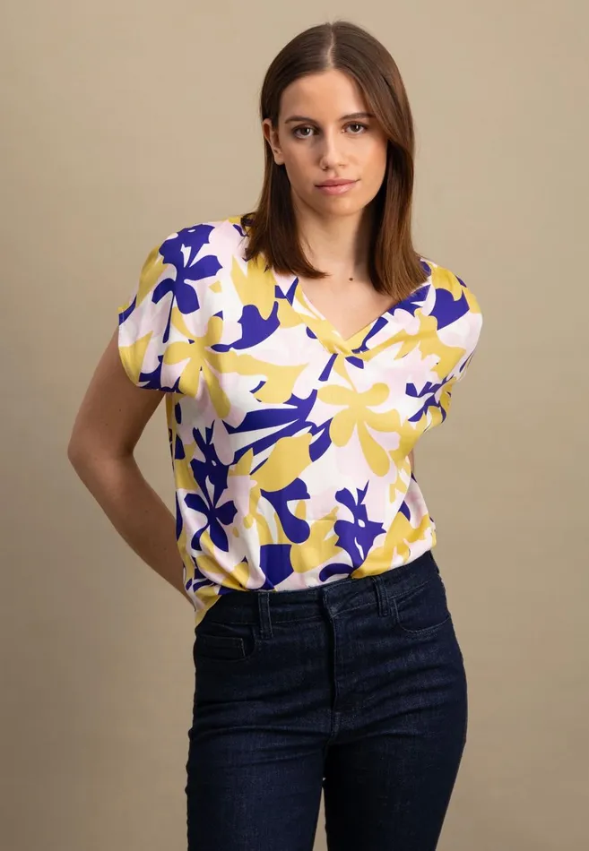 FYNCHHATTON Blouse With A Vneck Ocean Violet Women Blouses