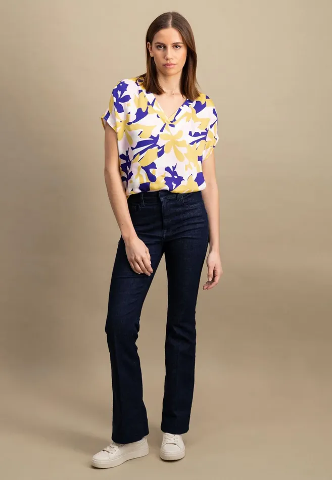 FYNCHHATTON Blouse With A Vneck Ocean Violet Women Blouses