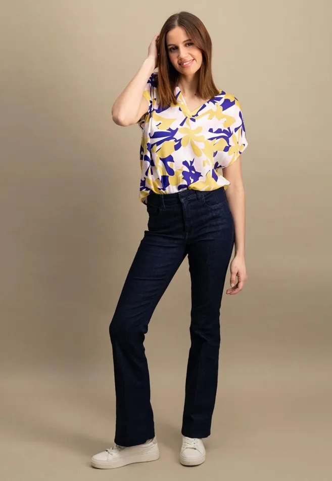 FYNCHHATTON Blouse With A Vneck Ocean Violet Women Blouses
