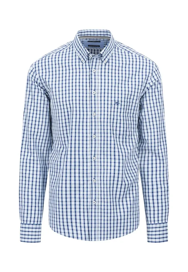 FYNCHHATTON Carroted Shirt With Buttondown Collar Dark Emeraldmidnight Men Shirts