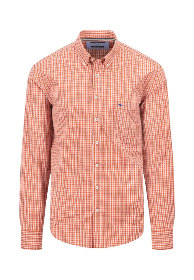 FYNCHHATTON Carroted Shirt With Buttondown Collar Dark Emeraldmidnight Men Shirts