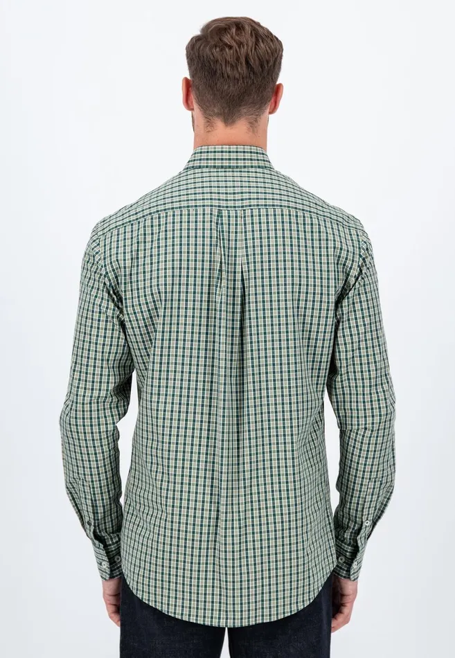 FYNCHHATTON Carroted Shirt With Buttondown Collar Dark Emeraldmidnight Men Shirts