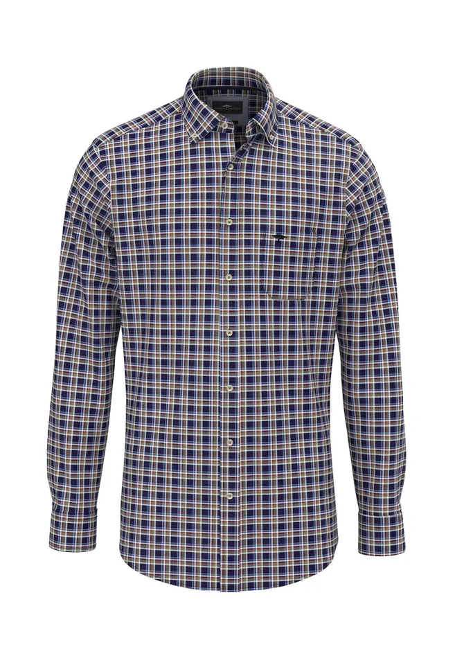 FYNCHHATTON Carroted Shirt With Buttondown Collar Navywhite Men Shirts