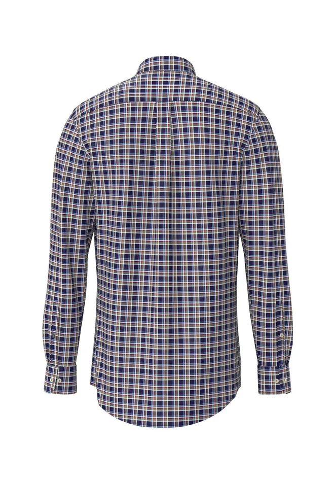 FYNCHHATTON Carroted Shirt With Buttondown Collar Navywhite Men Shirts