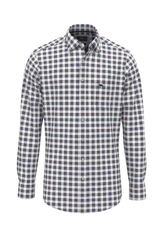 FYNCHHATTON Carroted Shirt With Buttondown Collar Navywhite Men Shirts