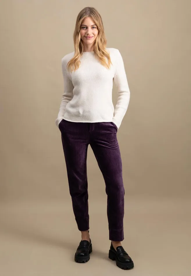 FYNCHHATTON Cord Pants Made Of Soft Jerseycord Modern Plummilktaupe Women Sale