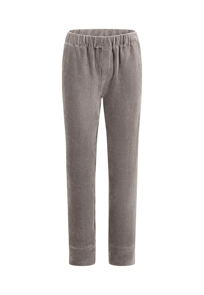FYNCHHATTON Cord Pants Made Of Soft Jerseycord Modern Plummilktaupe Women Sale