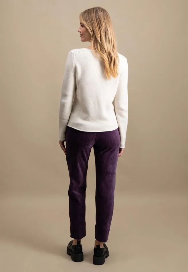 FYNCHHATTON Cord Pants Made Of Soft Jerseycord Modern Plummilktaupe Women Sale