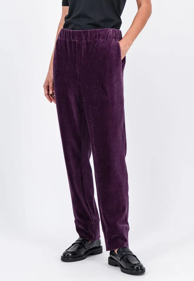 FYNCHHATTON Cord Pants Made Of Soft Jerseycord Modern Plummilktaupe Women Sale