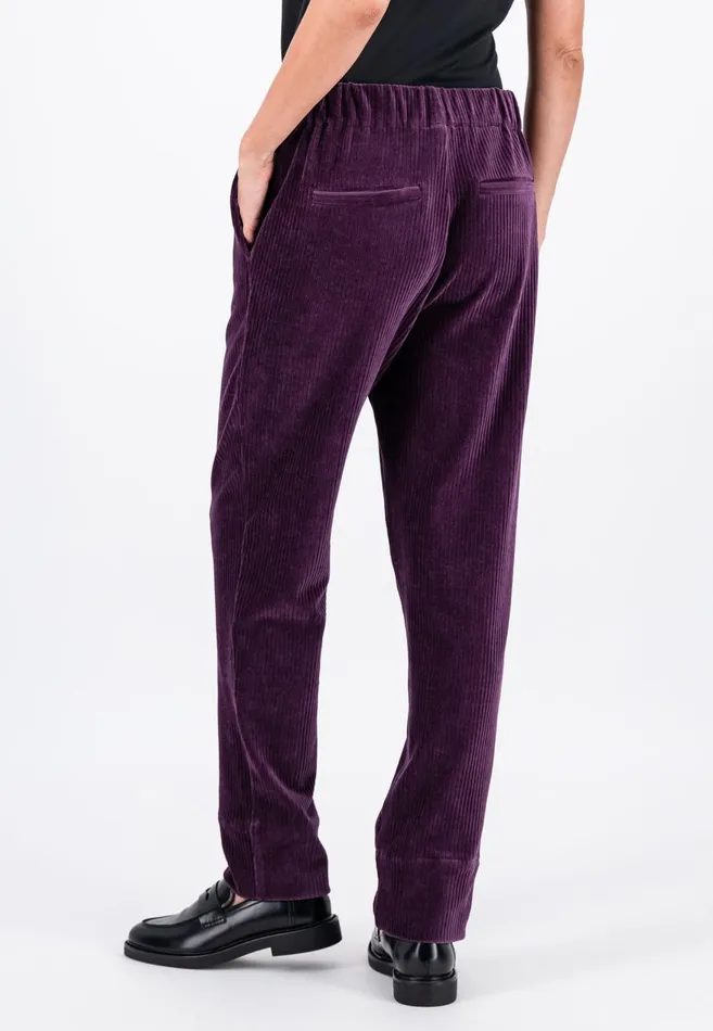 FYNCHHATTON Cord Pants Made Of Soft Jerseycord Modern Plummilktaupe Women Sale