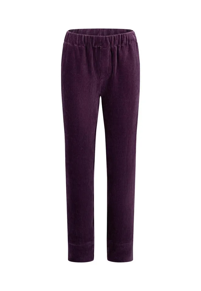 FYNCHHATTON Cord Pants Made Of Soft Jerseycord Modern Plummilktaupe Women Sale