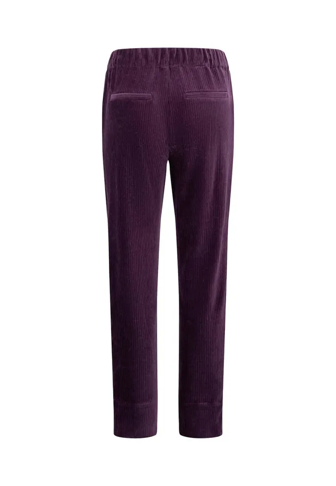 FYNCHHATTON Cord Pants Made Of Soft Jerseycord Modern Plummilktaupe Women Sale