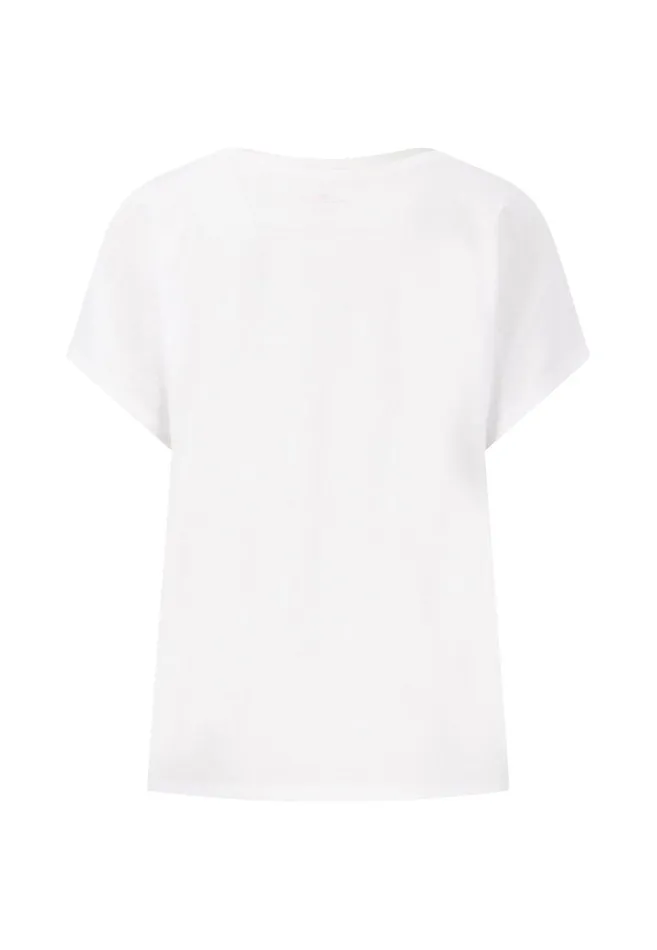 FYNCHHATTON CottonTshirt With Botanical Print Summer Redlight Blue Women Tshirts