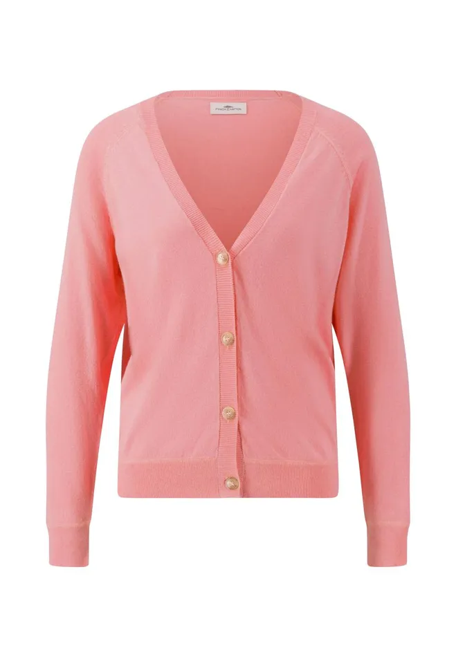 FYNCHHATTON Fine Knit Cardigan Made Of Cottonsilk Mix Bright Apricotfondant Pinkmilk Women Cardigan FYNCHHATTON Fine Knit Cardigan Made Of Cottonsilk Mix Bright Apricotfondant Pinkmilk Women Cardigan
