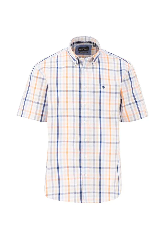 FYNCHHATTON Finely Checked Halk Shirt With A Logodail Sunny Orangestrong Blueturf Green Men Shirts FYNCHHATTON Finely Checked Halk Shirt With A Logodail Sunny Orangestrong Blueturf Green Men Shirts