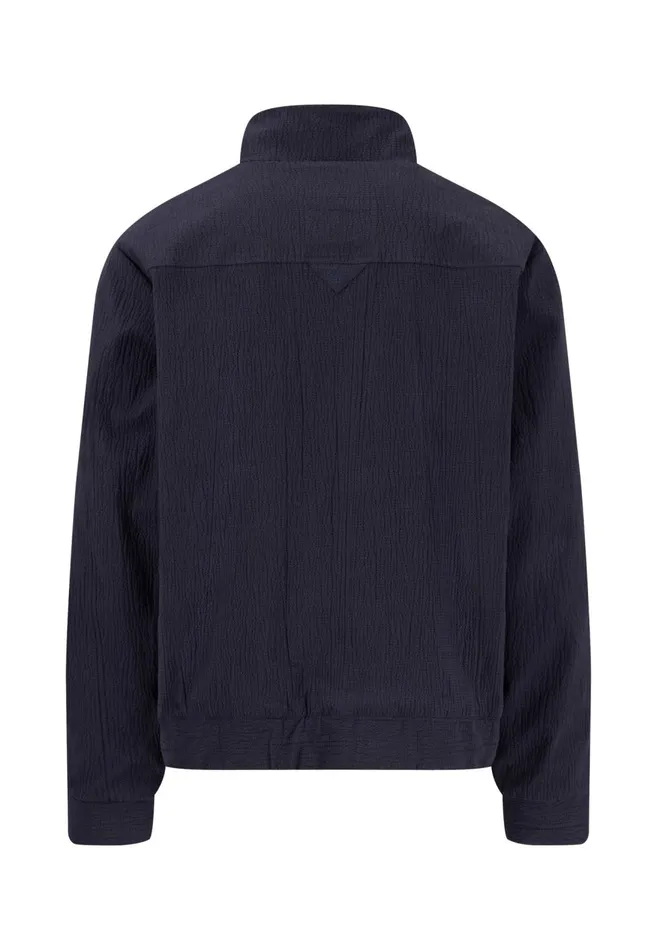 FYNCHHATTON Jacket With A Stand up Collar And Travel Closure Dark Navyblue Striped Men Jackets and Coats