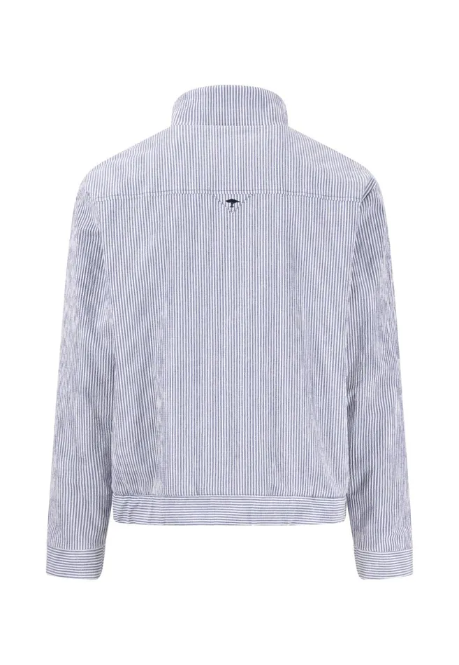 FYNCHHATTON Jacket With A Stand up Collar And Travel Closure Dark Navyblue Striped Men Jackets and Coats