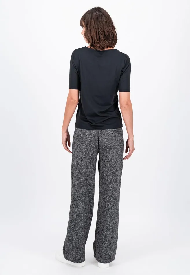 FYNCHHATTON Just Cut Pants With A Structural Pattern Black Women Pants