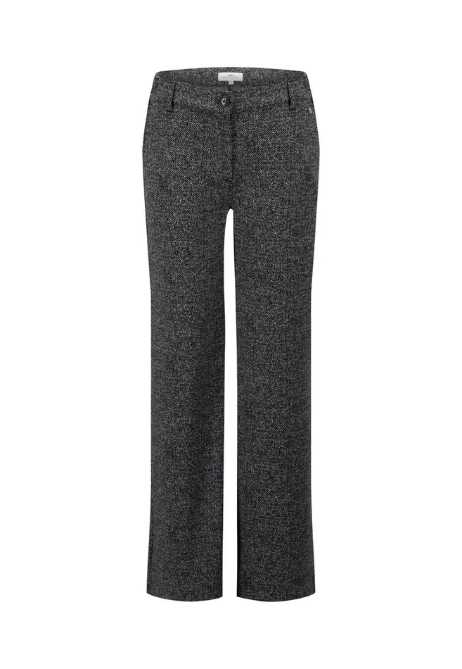 FYNCHHATTON Just Cut Pants With A Structural Pattern Black Women Pants