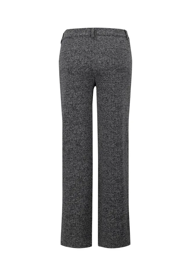 FYNCHHATTON Just Cut Pants With A Structural Pattern Black Women Pants