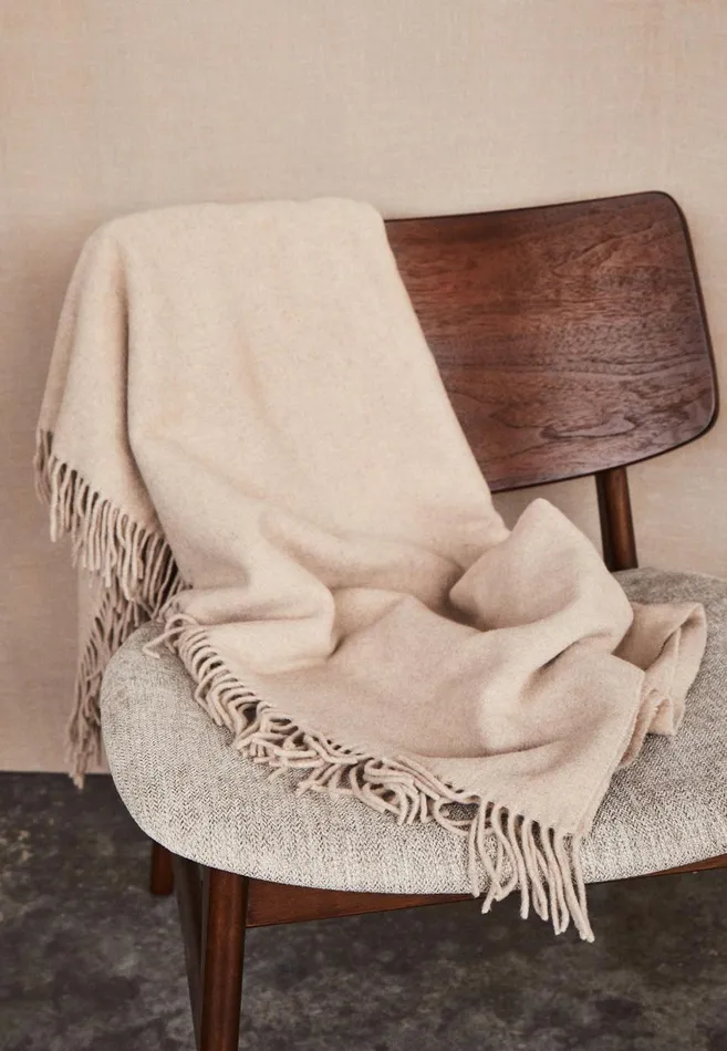 FYNCHHATTON Kibo Cashmere Plaid Nature Sandsalviacreamgreenbrowngray Silver Living Home Accessories