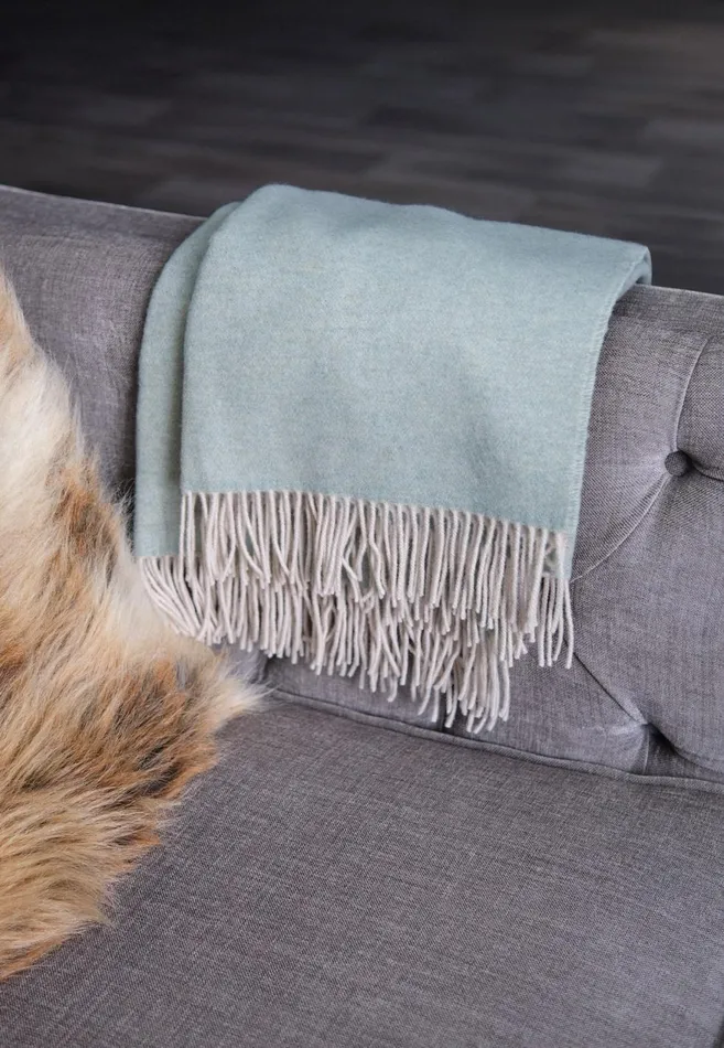 FYNCHHATTON Kibo Cashmere Plaid Nature Sandsalviacreamgreenbrowngray Silver Living Home Accessories