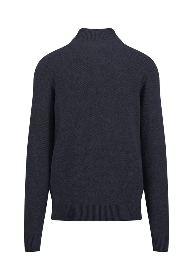 FYNCHHATTON Knitting Sweater Made Of Wool Mix With A Troyer Collar And Buttons Flamecloud Bluenavyhazel Men Sweater