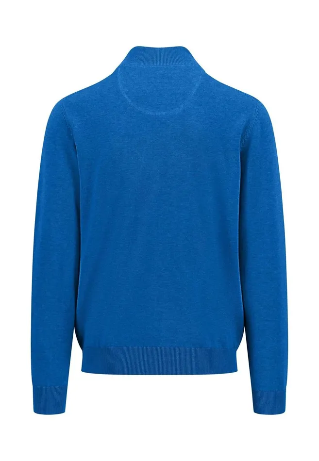 FYNCHHATTON Knitting Sweater With A Troyer Collar Poppy Redstrong Bluesummer Breezesplashy Oceanturf Greenmalagajade Men Sweater