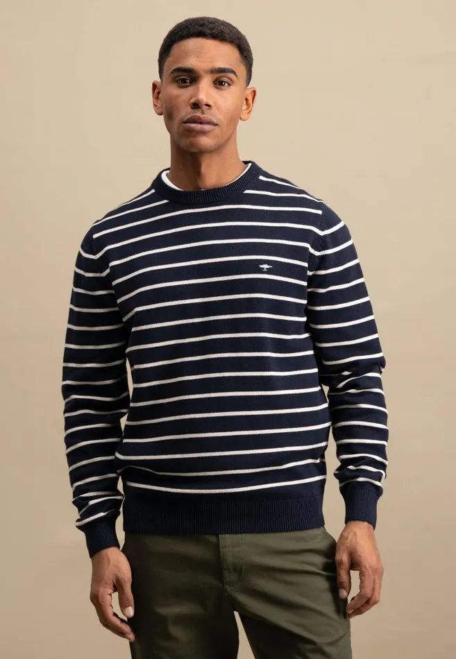 FYNCHHATTON Knitting Sweater With Fine Stripes Navynew Offwhite Men Sweater