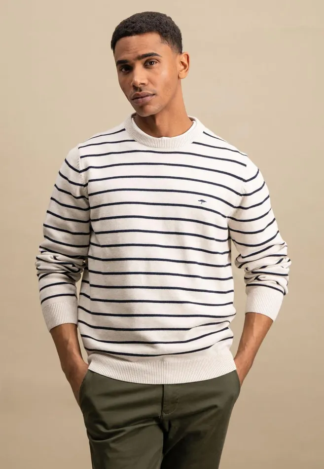 FYNCHHATTON Knitting Sweater With Fine Stripes Navynew Offwhite Men Sweater