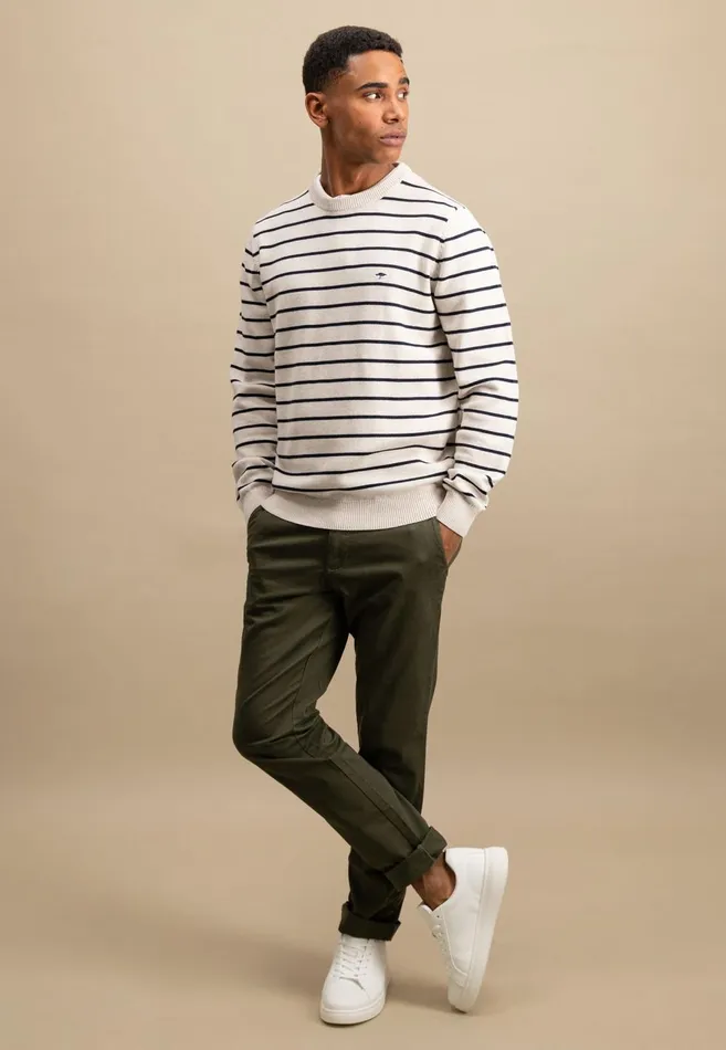 FYNCHHATTON Knitting Sweater With Fine Stripes Navynew Offwhite Men Sweater