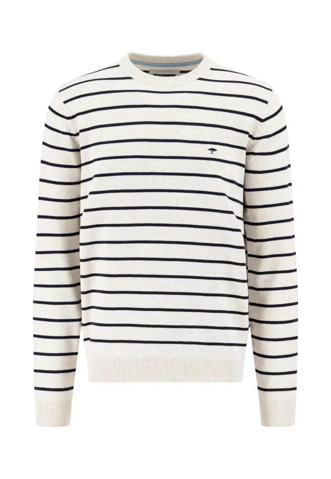 FYNCHHATTON Knitting Sweater With Fine Stripes Navynew Offwhite Men Sweater