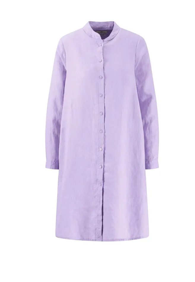 FYNCHHATTON Light Midi Dress Made Of Linen Fuchsia Pinksummer Lavender Women Dresses