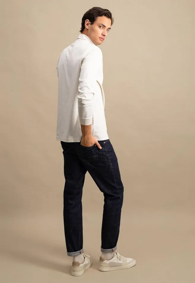 FYNCHHATTON Long sleeved Shirt Made Of Cotton With Turtleneck Offwhitenavyblack Men Tshirts