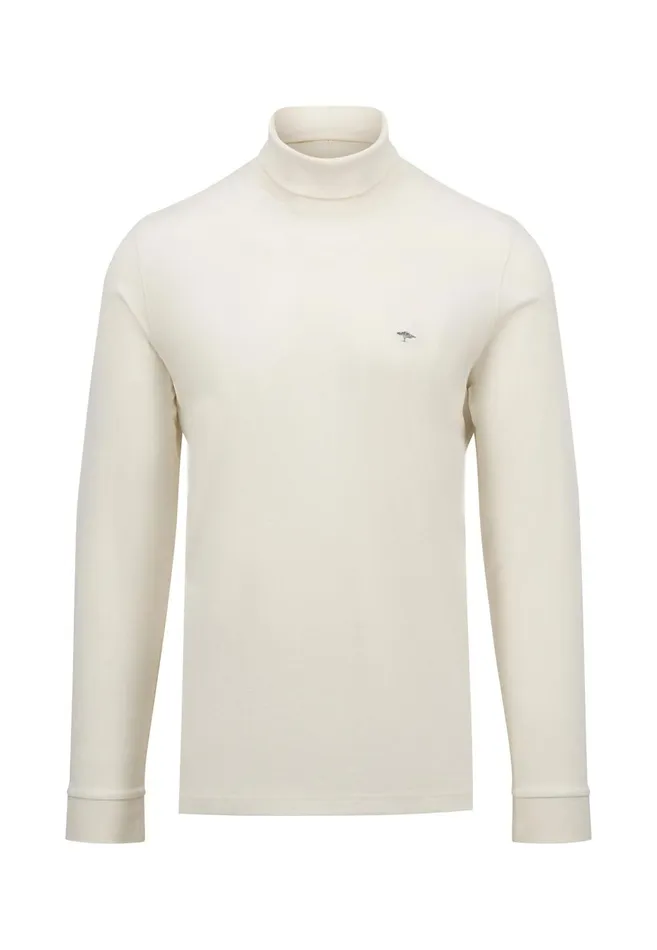FYNCHHATTON Long sleeved Shirt Made Of Cotton With Turtleneck Offwhitenavyblack Men Tshirts