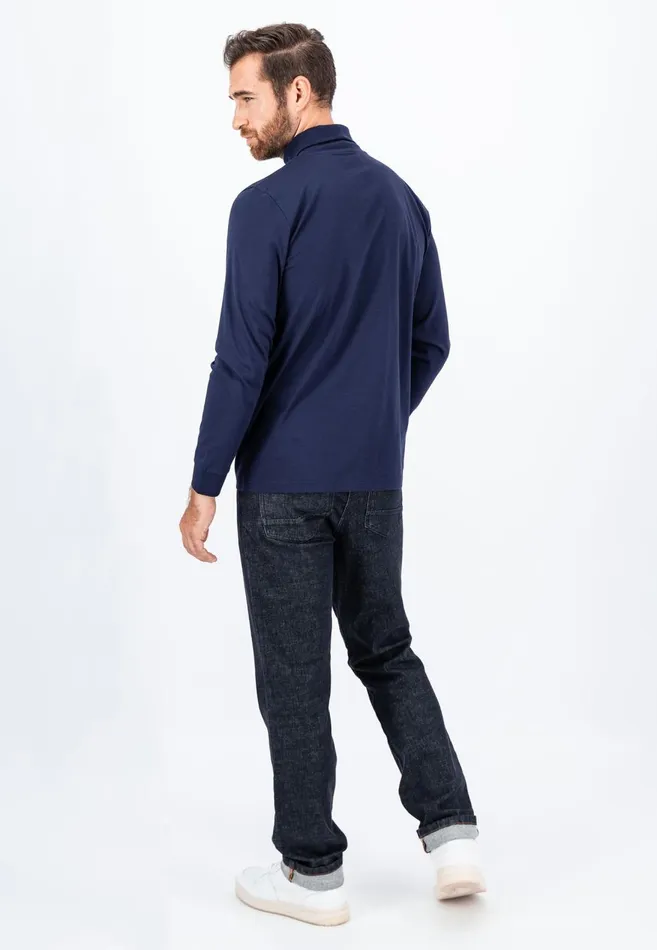 FYNCHHATTON Long sleeved Shirt Made Of Cotton With Turtleneck Offwhitenavyblack Men Tshirts