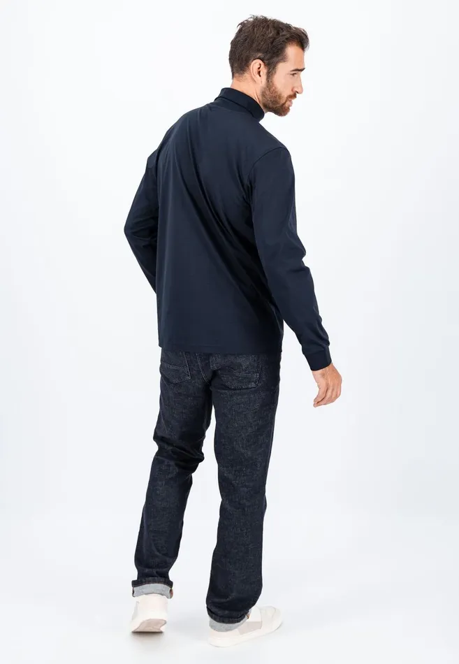 FYNCHHATTON Long sleeved Shirt Made Of Cotton With Turtleneck Offwhitenavyblack Men Tshirts