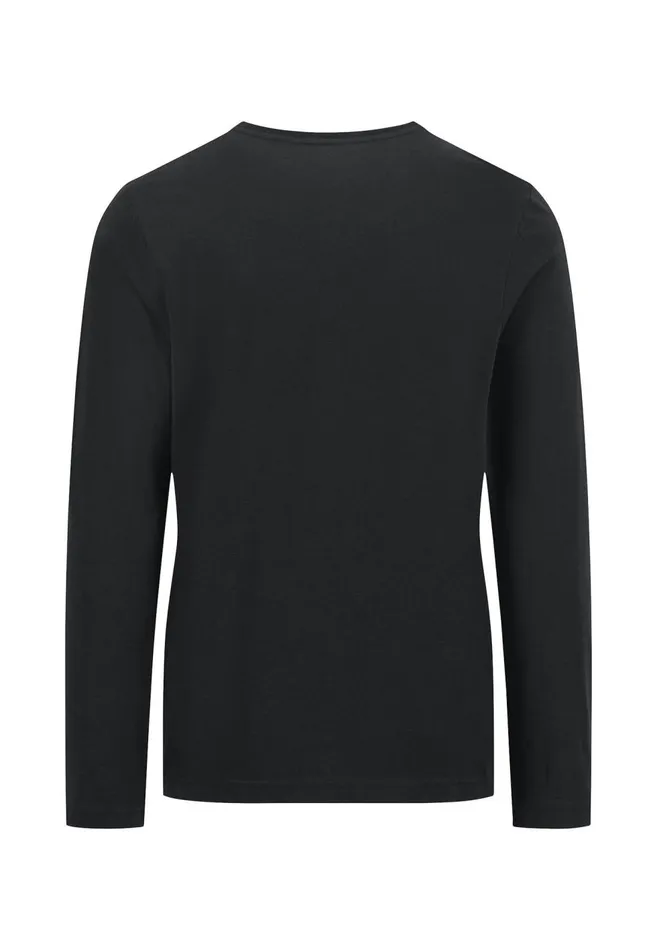 FYNCHHATTON Long sleeved Shirt With A Round Neckline Navymidnightasphaltpoppy Redblackstrong Bluewhite Men Tshirts