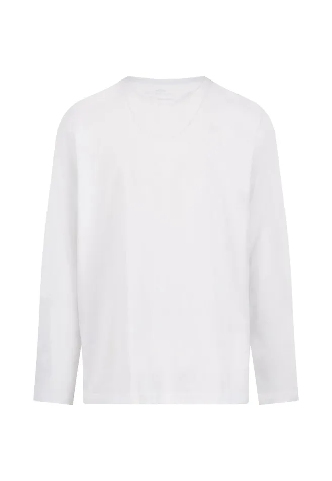 FYNCHHATTON Long sleeved Shirt With A Round Neckline Navymidnightasphaltpoppy Redblackstrong Bluewhite Men Tshirts