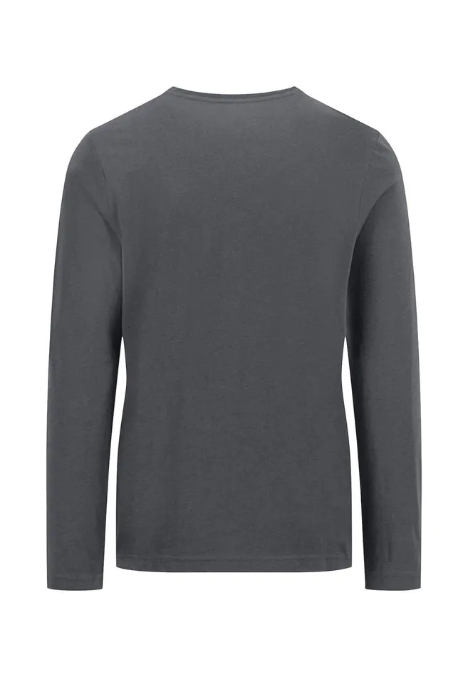 FYNCHHATTON Long sleeved Shirt With A Round Neckline Navymidnightasphaltpoppy Redblackstrong Bluewhite Men Tshirts