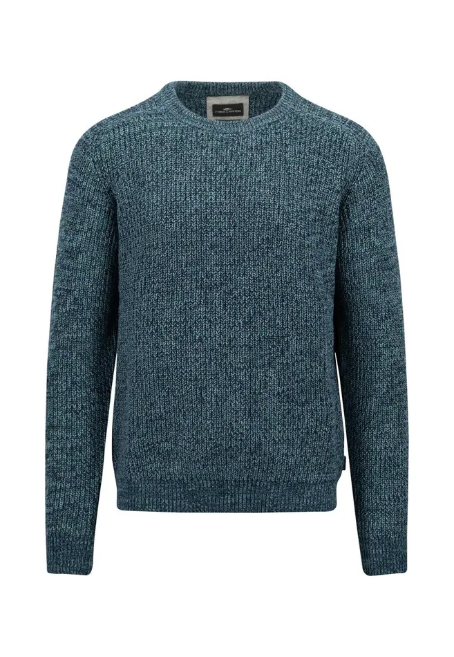 FYNCHHATTON Moulin Sweater Made Of Cotton Dark Tealruby Redflame Men Sweater