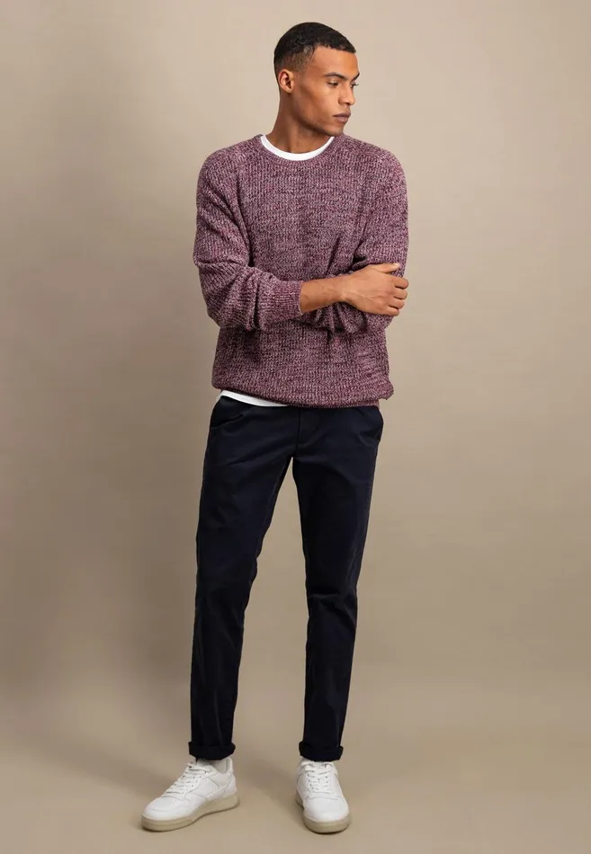 FYNCHHATTON Moulin Sweater Made Of Cotton Dark Tealruby Redflame Men Sweater