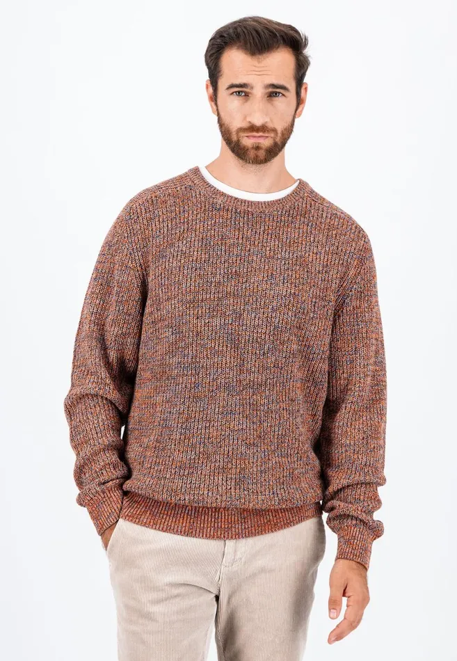 FYNCHHATTON Moulin Sweater Made Of Cotton Dark Tealruby Redflame Men Sweater