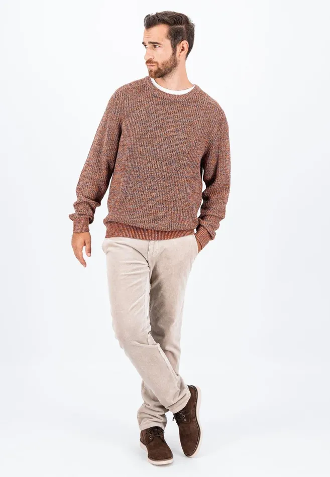 FYNCHHATTON Moulin Sweater Made Of Cotton Dark Tealruby Redflame Men Sweater