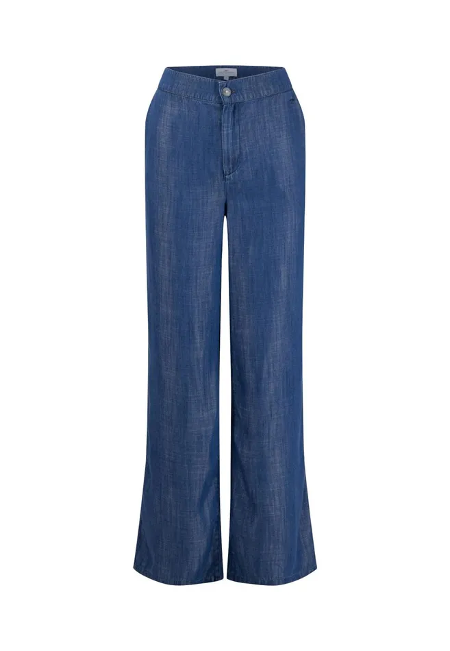 FYNCHHATTON Pants With Legwide Cut In Jeans Look Blue Purple Women Pants